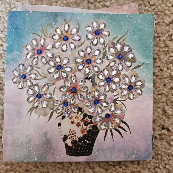 Diamond Painted Flower Vase Card Any Occasion - Picture 4 of 6